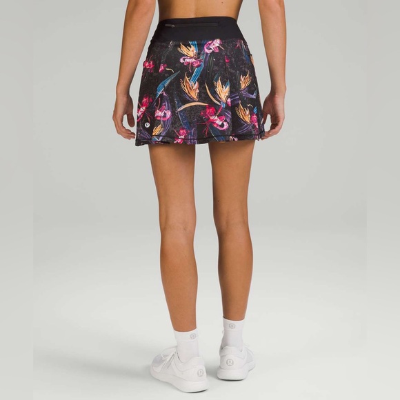 Lululemon Pace Rival Mid-Rise Skirt *Long Size 6 Veiled Floral Black Multi - Picture 3 of 11